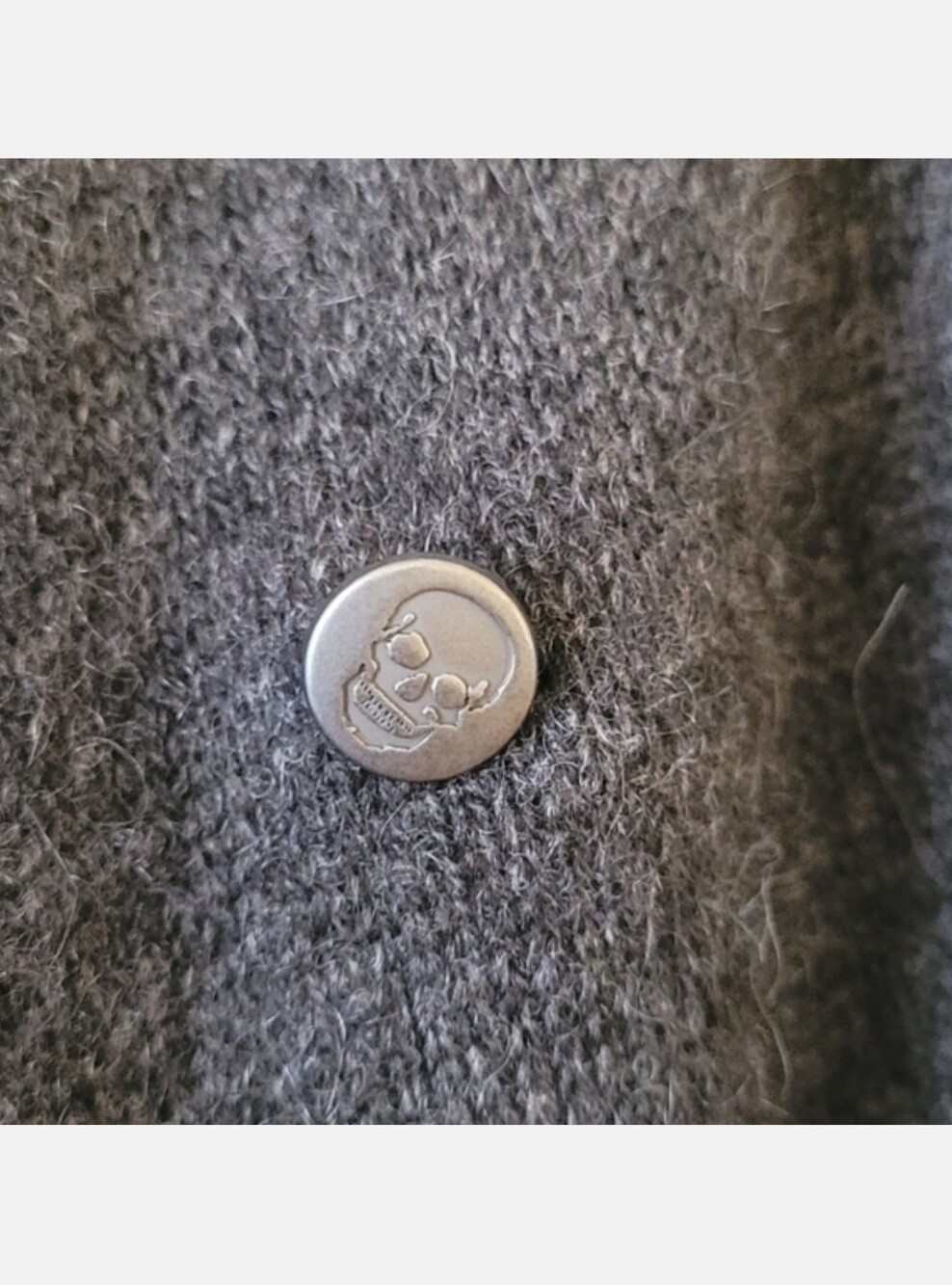 SKULL CASHMERE CLOVE DRAPE CASHMERE CARDIGAN - Picture 5 of 7